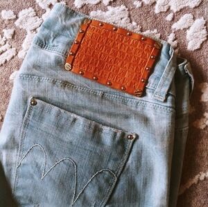MET in jeans‎ made in Italy Distressed logo leather